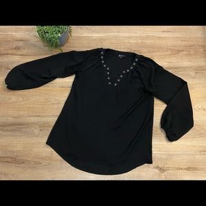 Lily Morgan long sleeve black top